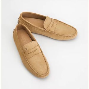 Tod’s Gommino Driving Shoes in Suede Biege M6